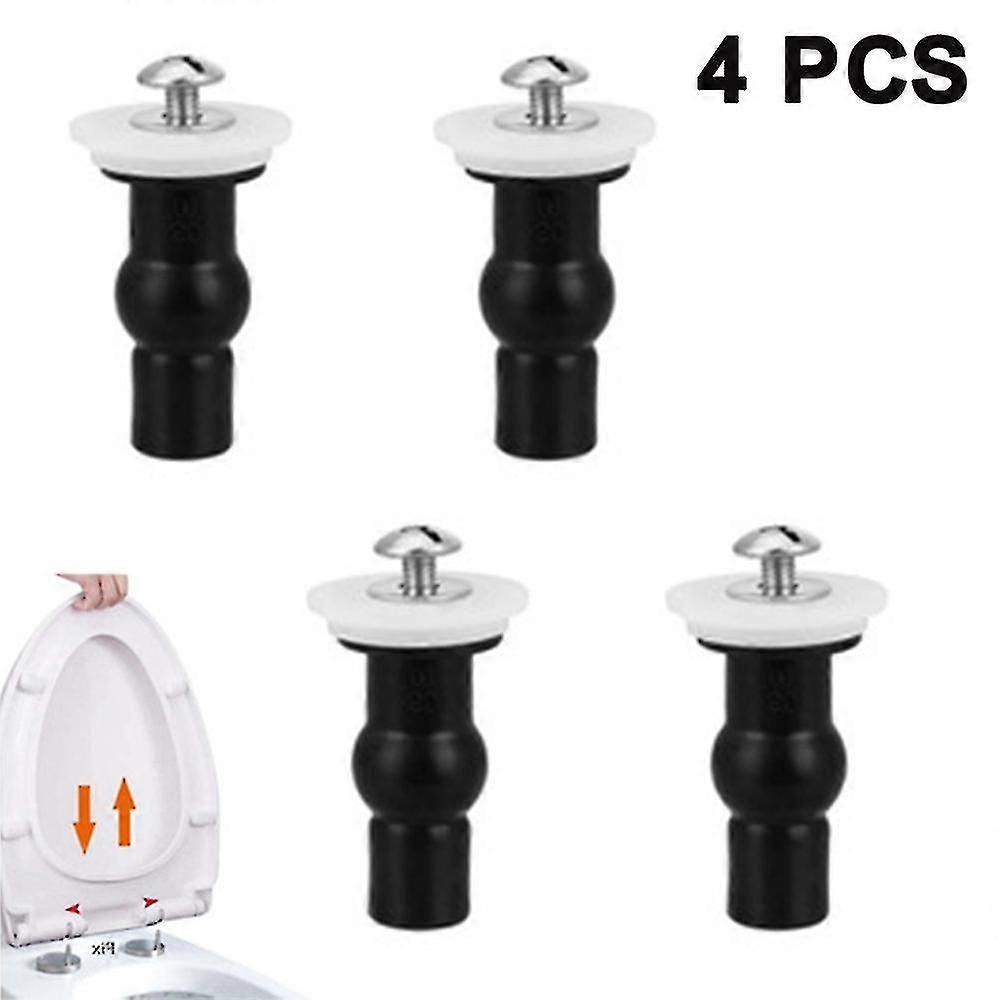 4 Pack Toilet Seat Hinges Screws Toilet Seat Fixings Fix Expanding Rubber Top Nuts Screws Mount Seat Hardware Toilet