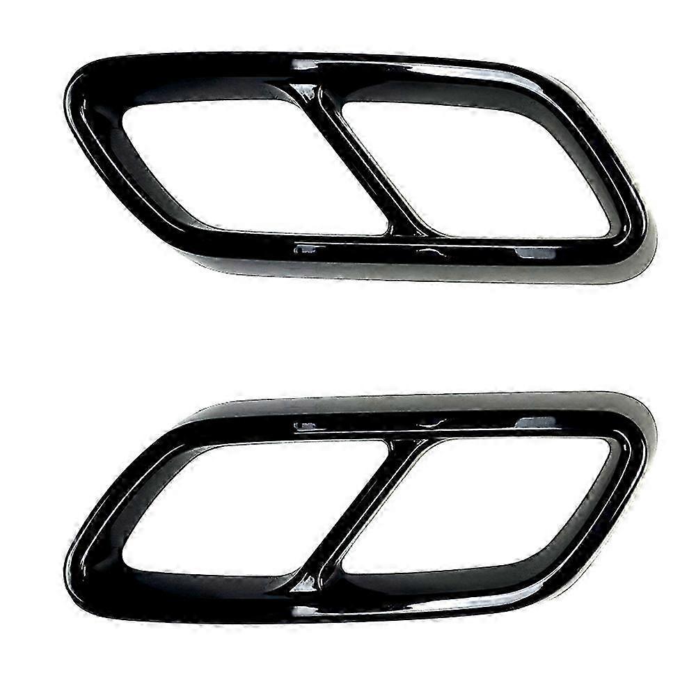 compatible with - C-Class W206 C200 C260 C300 2022+ Car Tail Throat Exhaust Pipe Muffler Tip Cover ABS Shiny Bl