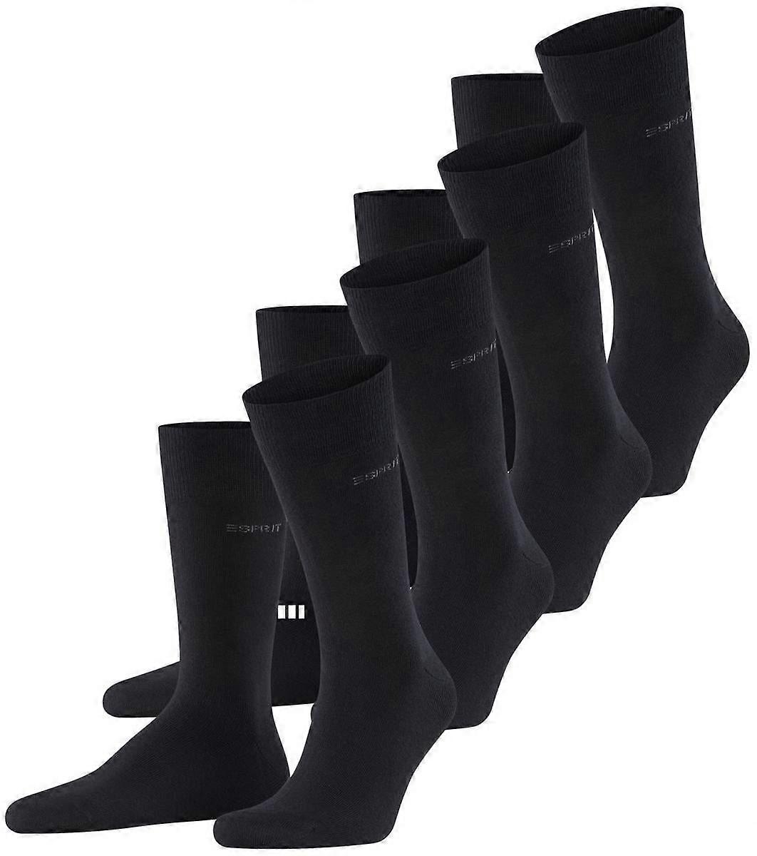 Esprit Solid 4 Pack Socks - Black