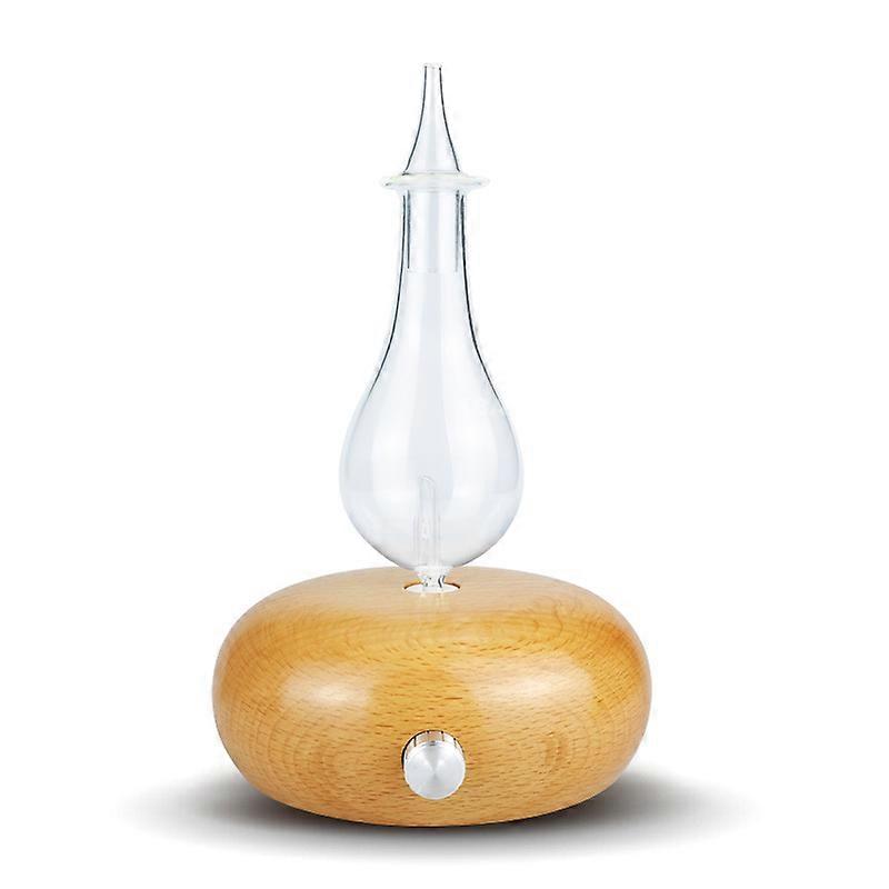 Diffusor für ätherische Öle, Vernebler-Diffusor, Holz- und Glas-Aromatherapie-Diffusor, 7 Farbwechsel-L