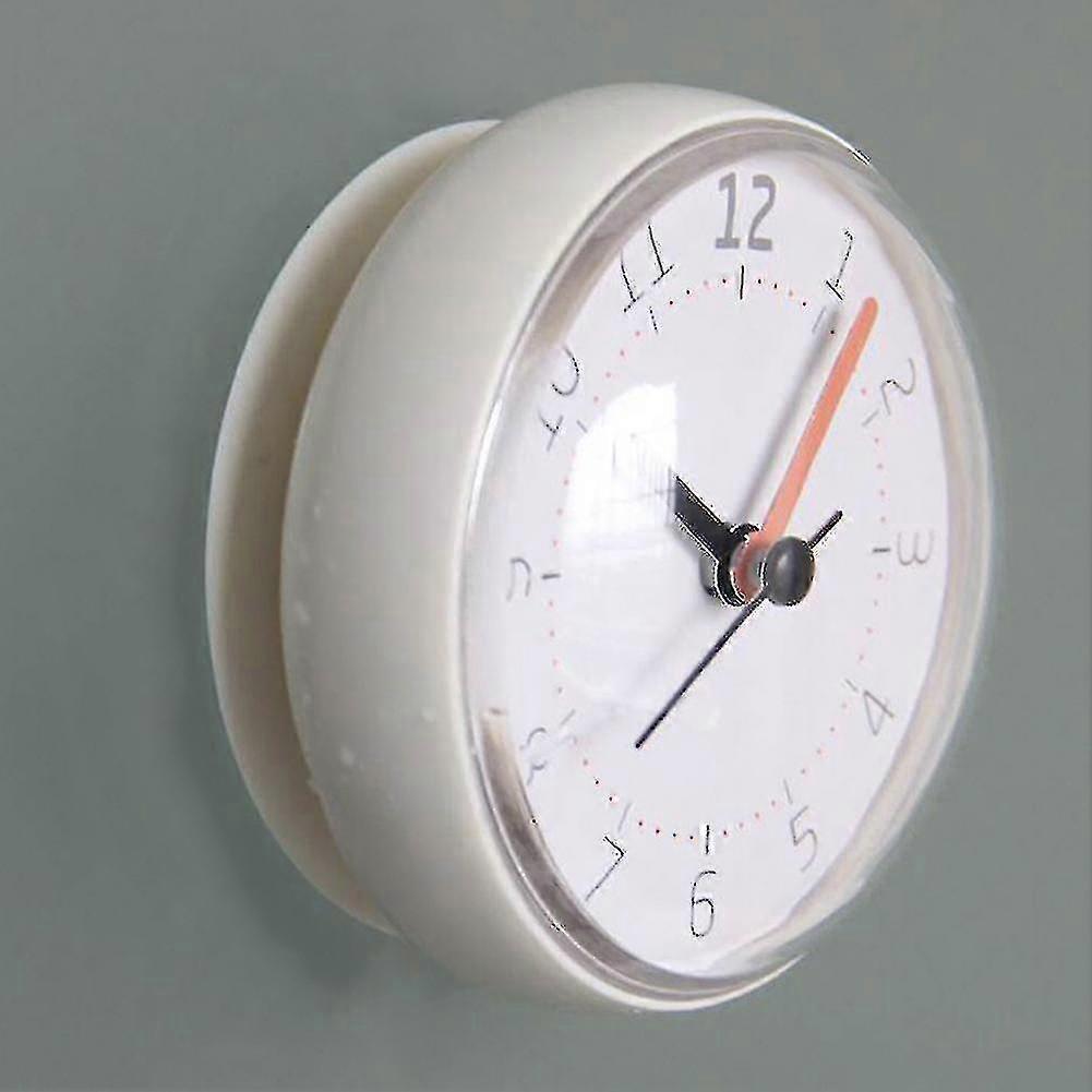 Bathroom Waterproof Suction Cup Silent Non-ticking Battery Operated Wall Clock