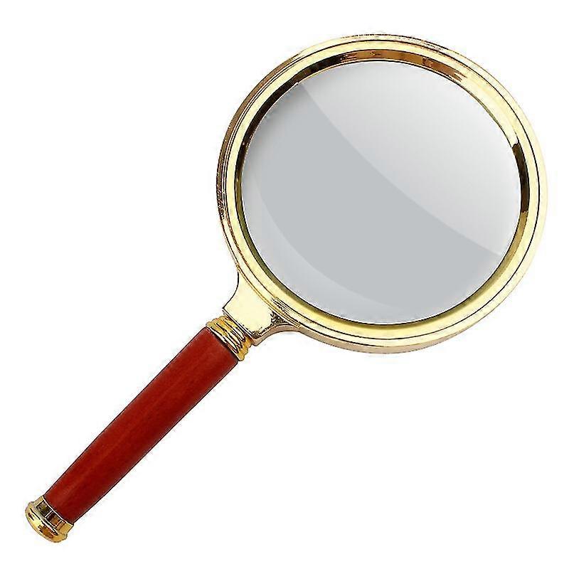 Handheld Magnifier Handle Magnifier Reading Magnifying Glass For Reading Book, Coins, Map, Crossword Puzzle(1pc, Red)
