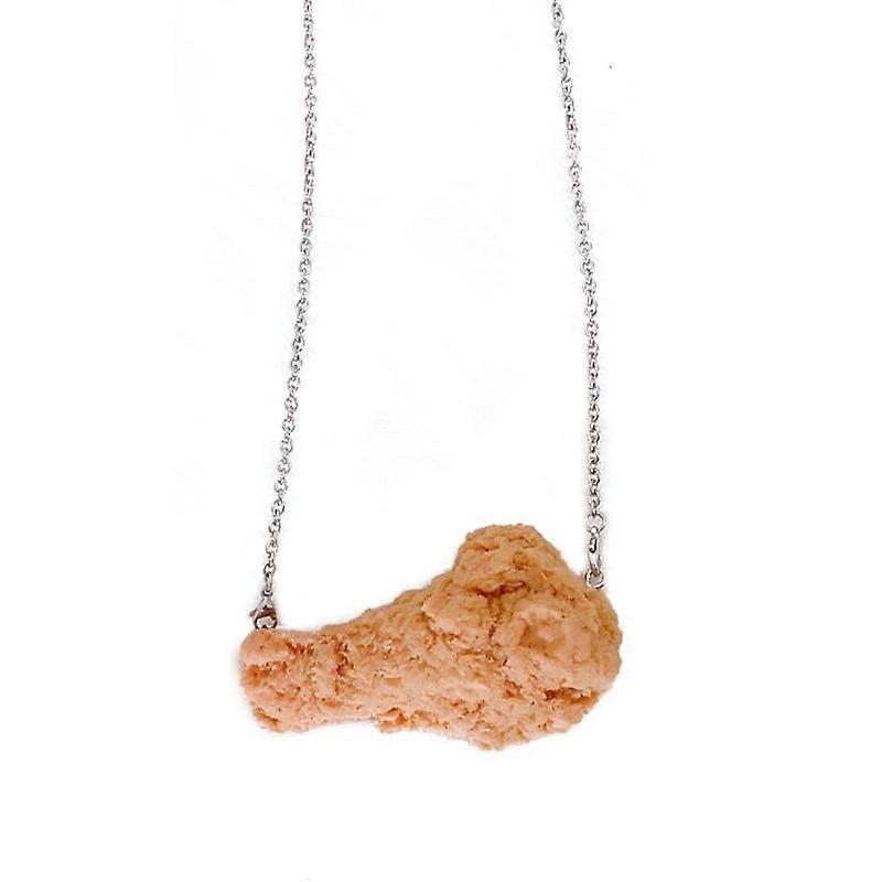 Simulation Crispy Chicken Wing Collier Fried Chicken Pendentif Collier Bijoux