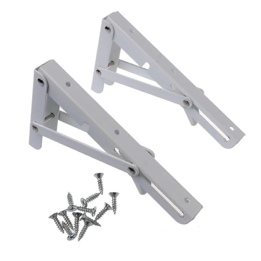 2 Pcs Metal Collapsible Shelf Bracket Heavy Duty L-angle Wall Mounted Brackets