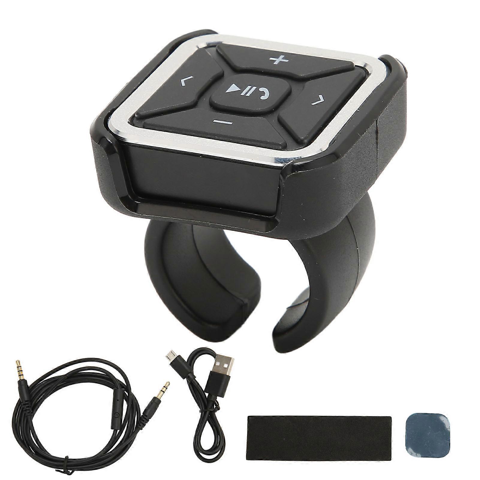 Bluetooth Media Button Wireless Sound Adapter Switch Steering Wheel Remote Controller Receiver for Bike Motorcycle Car
