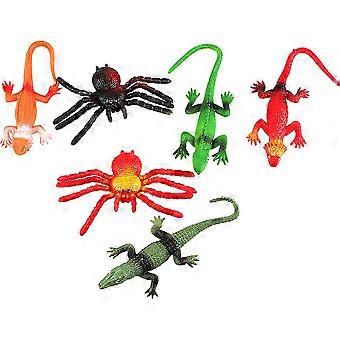 1 Set Small Animal Figurines Rubber Animals Model Rubber Lizard Toy Fake Spider Statues