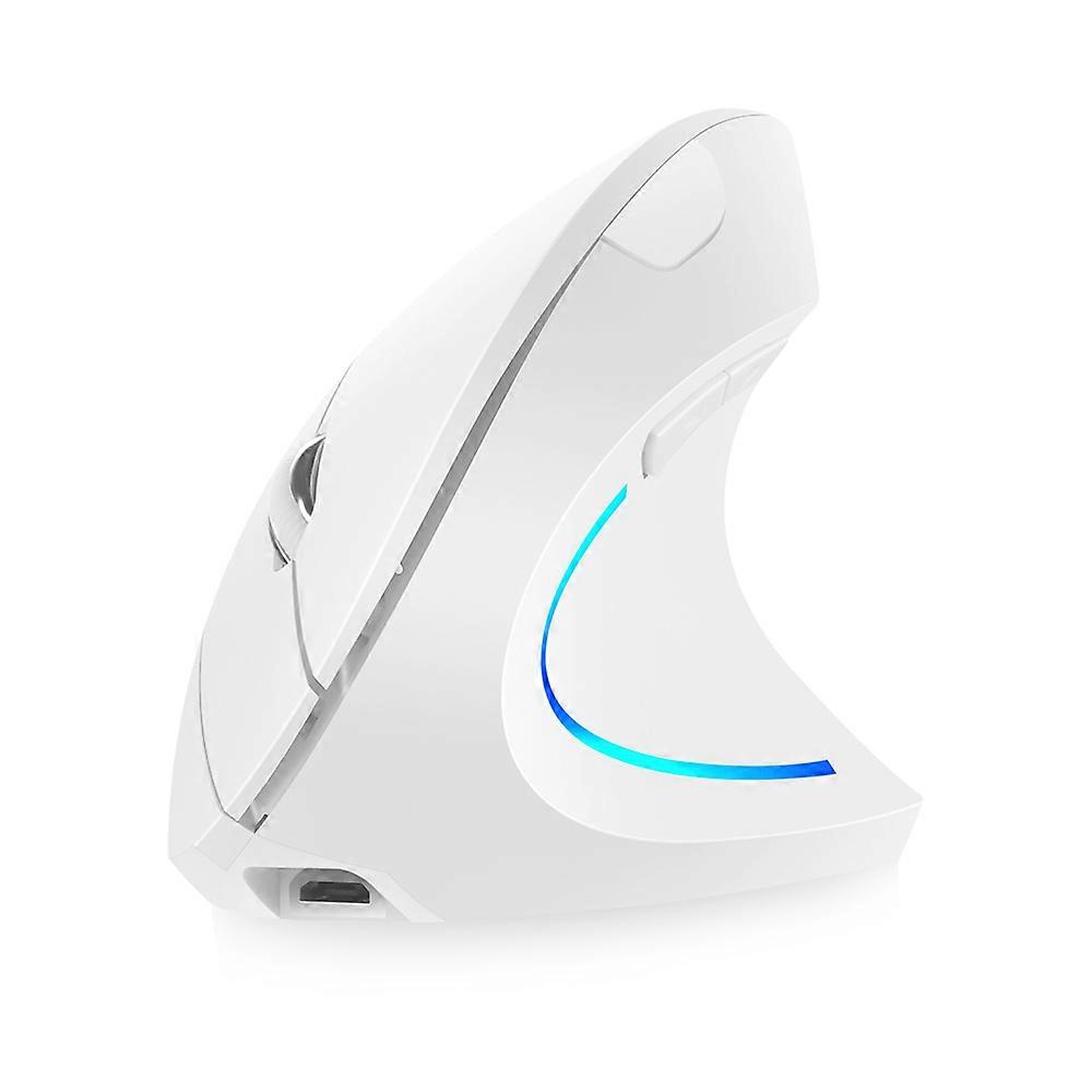 2.4G Wireless Vertical Mouse Rechargeable Upright Ergonomic Mouse 3 Adjustable DPI Levels RGB Flowing Light Plug N Play, Black