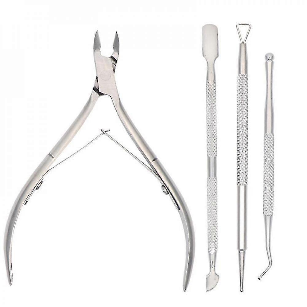 Stainless Steel Cuticle Trimmer With Cuticle Pusher And Scissors Pedicure Manicure Tools YFQ