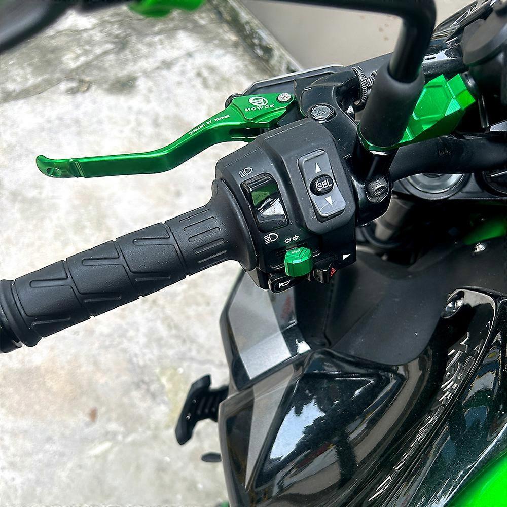 Compatibel Met Z900 Z750 Z800 Z1000 Z650 Z400 Z250 Z300 Z1000SX Mototcycle CNC Schakelaar Knop Richtingaanwijzer Schakelaar Key Cap Z 900 750 (Color : No logo-Green, Size : 1