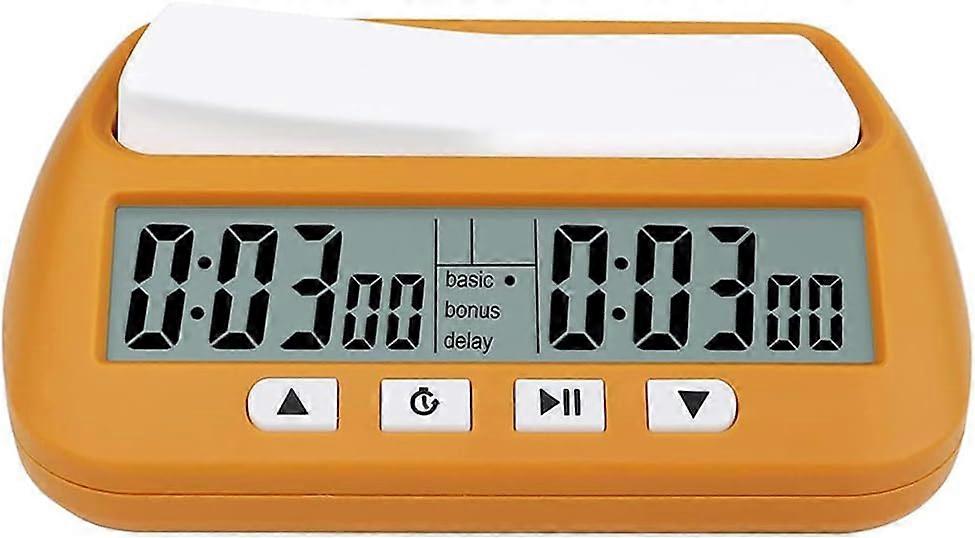 Chess Clock Digital Chess Timer for Board Games with Alarm, 3-in-1 Professional Multifunction Portable Chess Clock (Orange)