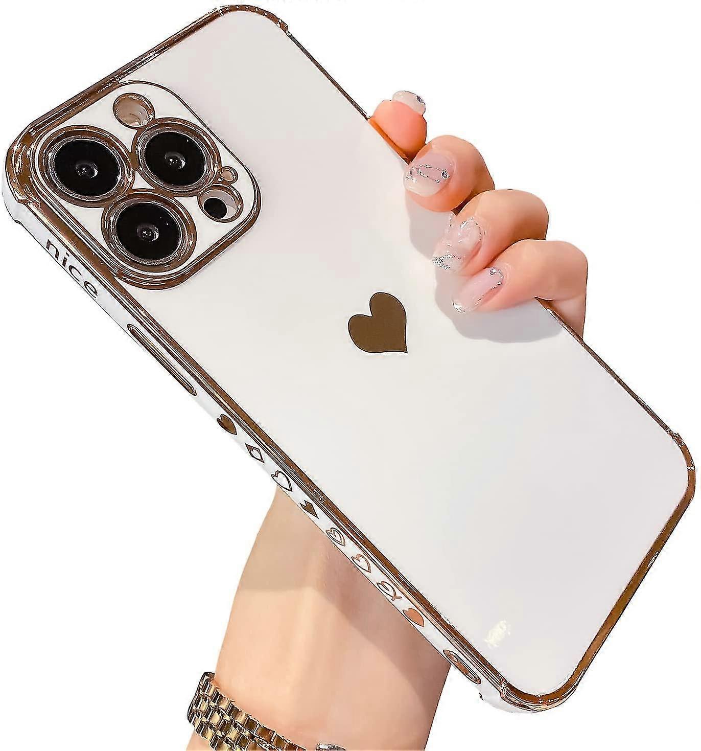 Compatible With Iphone 13 Pro Max Case With Camera ProtectionCandy White