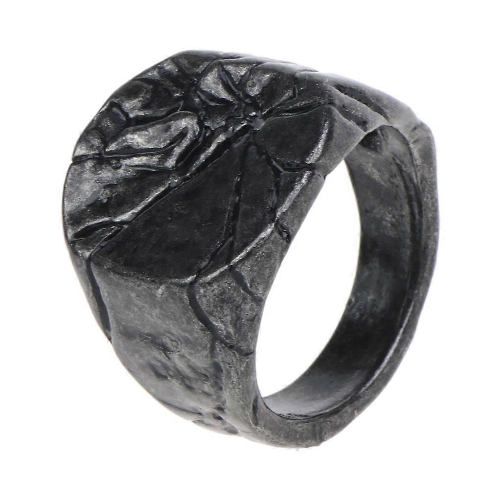 Trendy Alloy Broken Crack Signet Ring Versatile Square Index Ring for Birthday