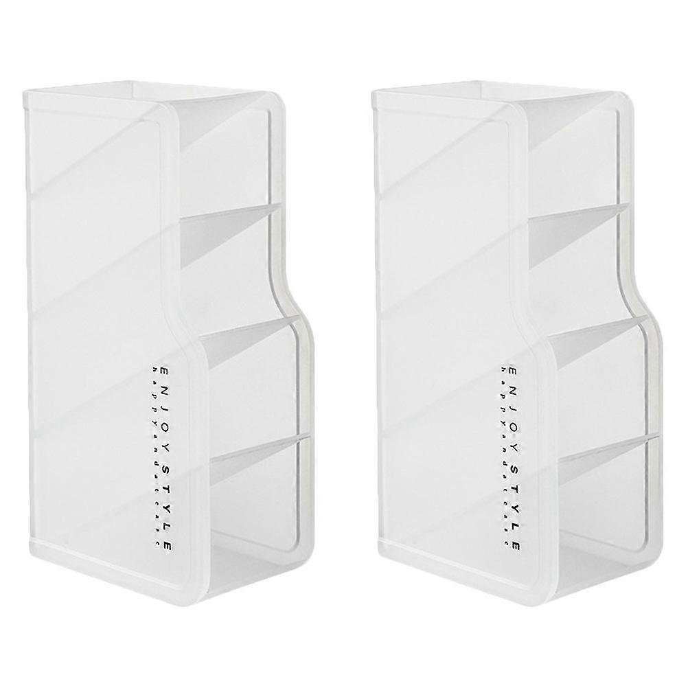 2pcs Lip Gloss Storage Case Lipstick Display Container Desktop Cosmetic Rack