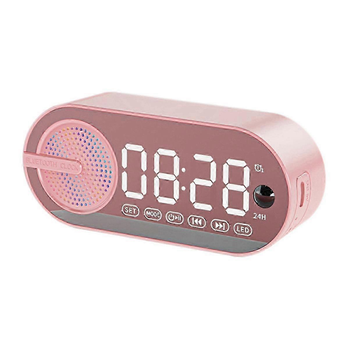 Digital Alarm Clock Bluetooth Speaker, Portable Speaker And Fm Radio, Small Table Clock With Alarms For Heavy Sleepers