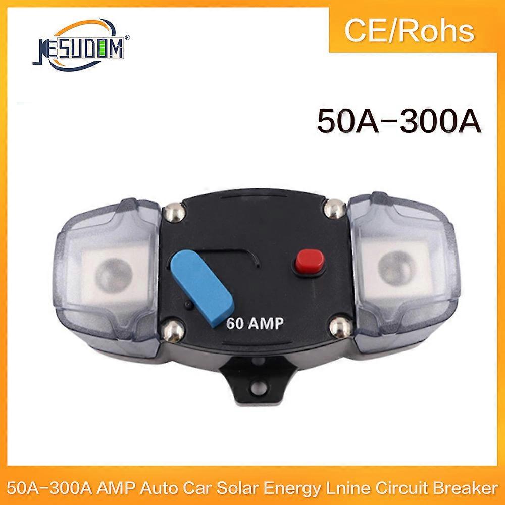 50-300A AMP Auto Car Truck Audio Solar Energy Inline Circuit Breaker Fuse Holder Stereo Amplifier Refit Fuse Adapter 12V-48V