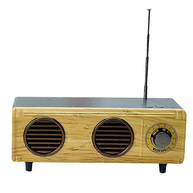 Retro Wood Grain Bluetooth Speaker Portable Vintage FM Radio Wireless Handsfree MP3 Music Player Support TF Card USB Audio Line