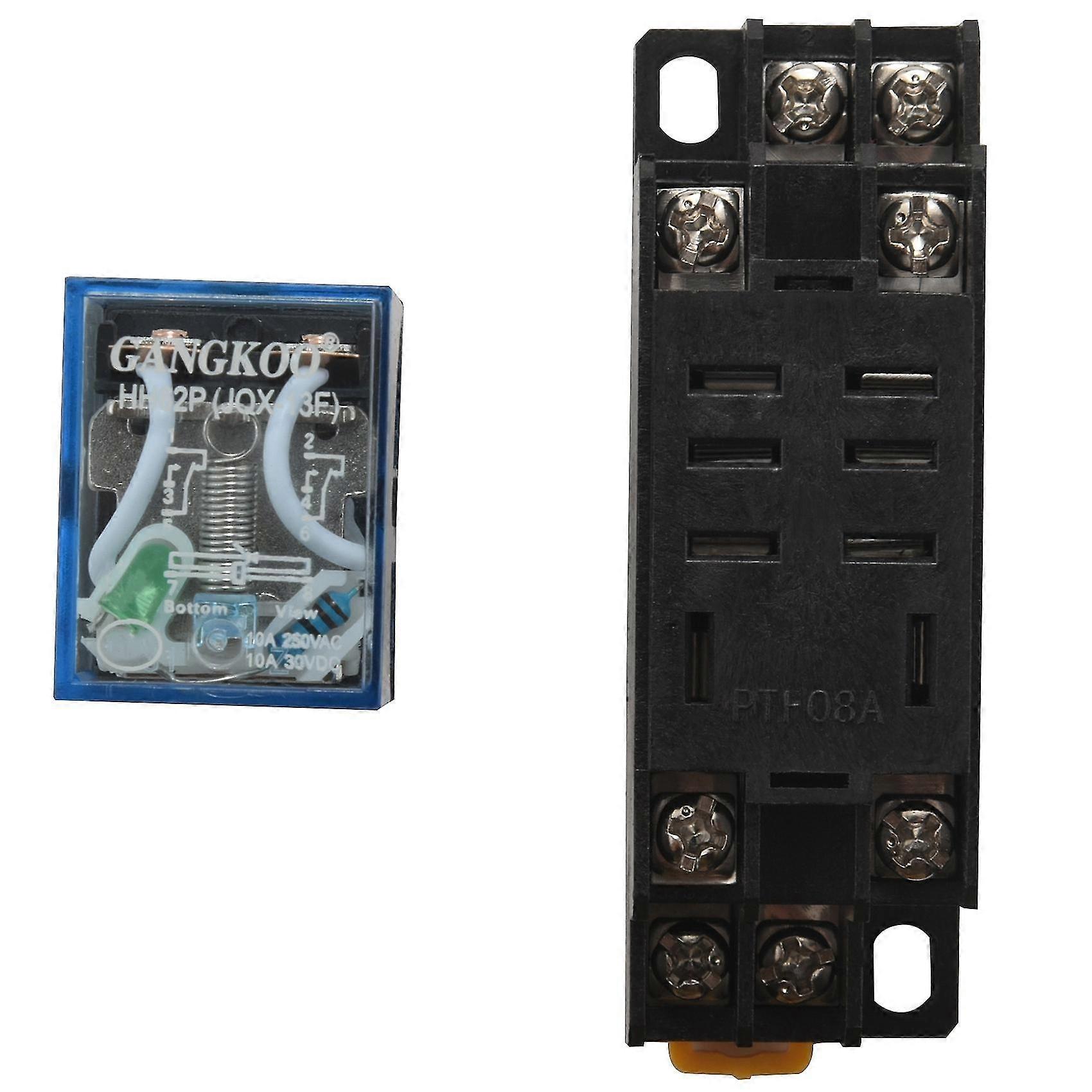 12 V DC:n kelatehorele DPDT LY2NJ HH62P-L JQX-13F 10A PTF08A-kanta-alustalla