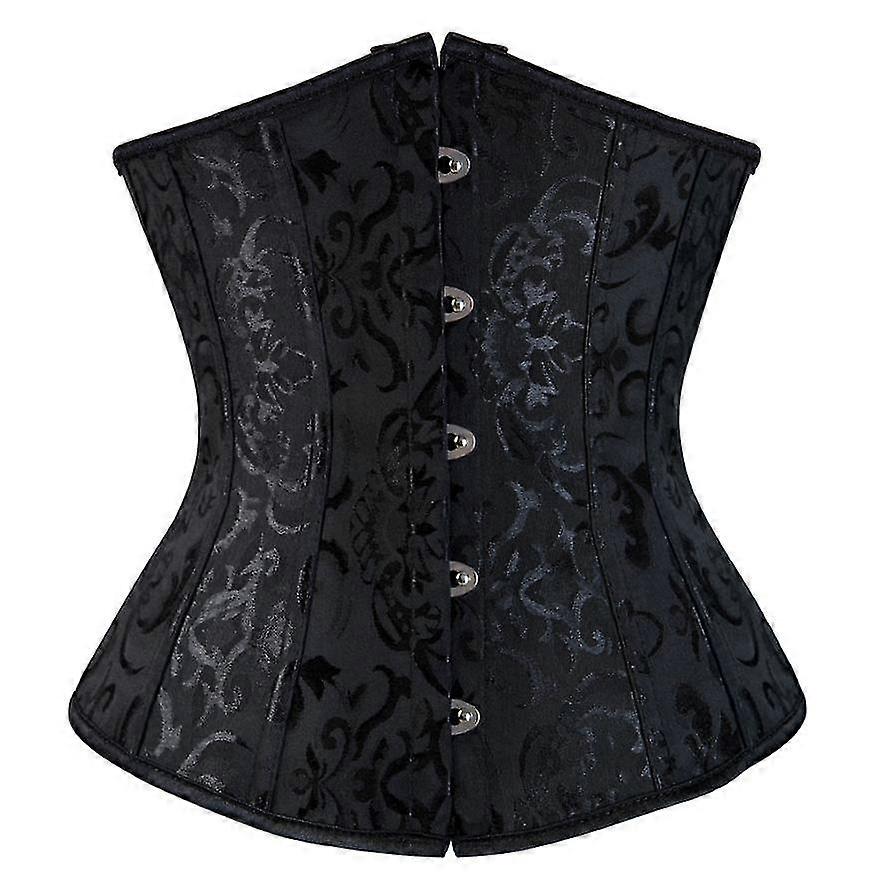 Gothic Sexy Satin Floral Underbust Corset Top For Women Vintage