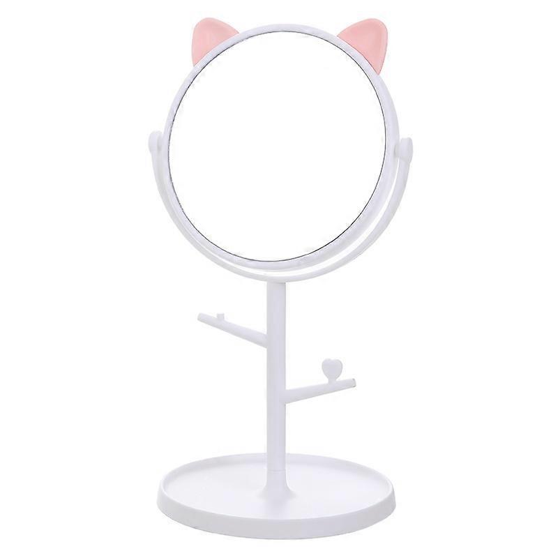 Cat Ear Round Mirror Hd Desktop Rotating Makeup Mirror Dressing Table Creative Simple Beauty Princes