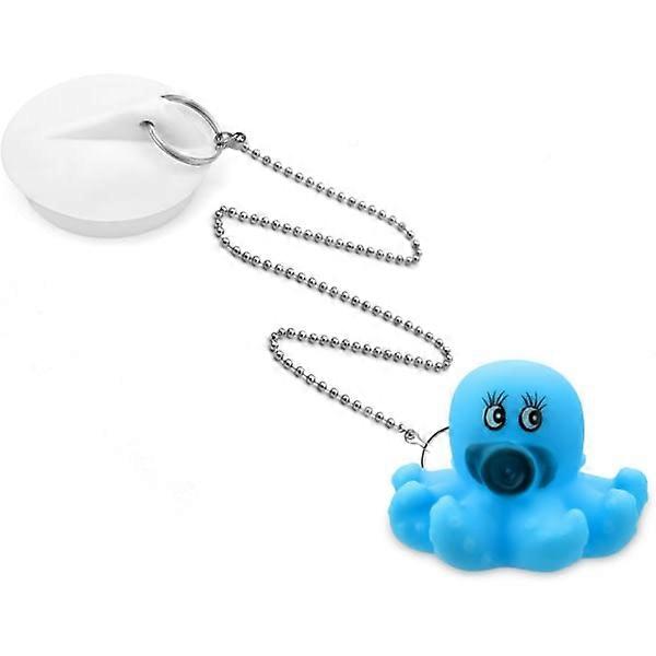 Octopus Rubber bathtub stopper with chain, universal