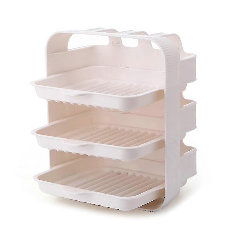 Wall-mounted Kitchen Storage Drawers Shelf Portable Punch Free Serving Tray Multi-layer Superimposed Draining Rack