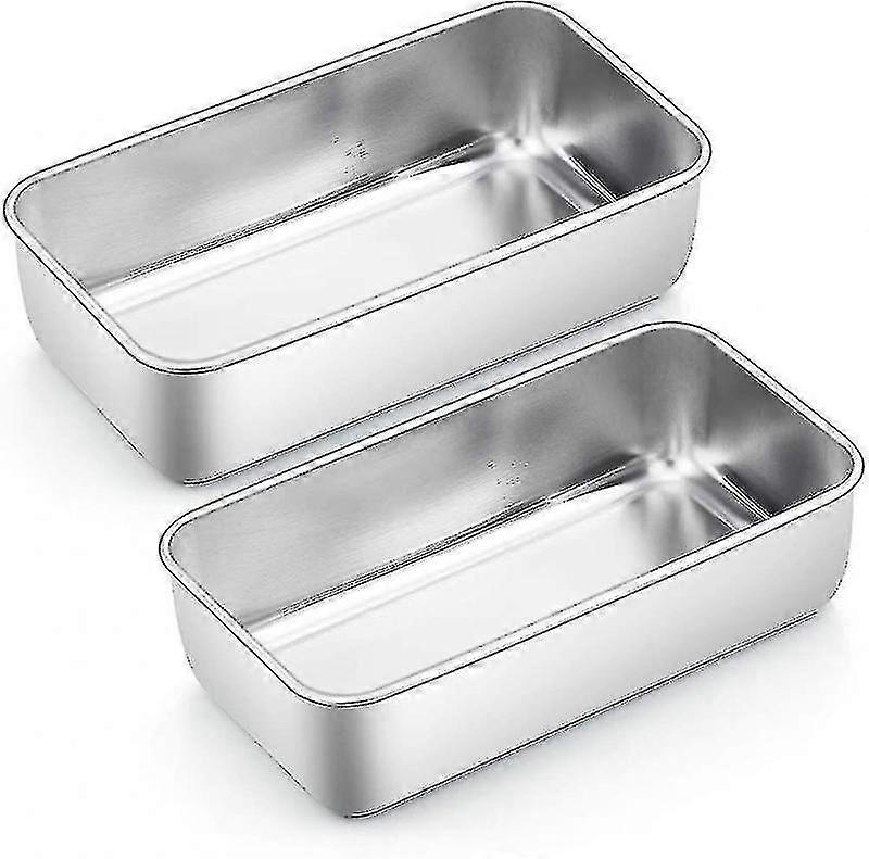 Kastenform, 2er-Set, Brotbackform aus Edelstahl, rechteckige Kuchenform Weihnachtsgeschenk