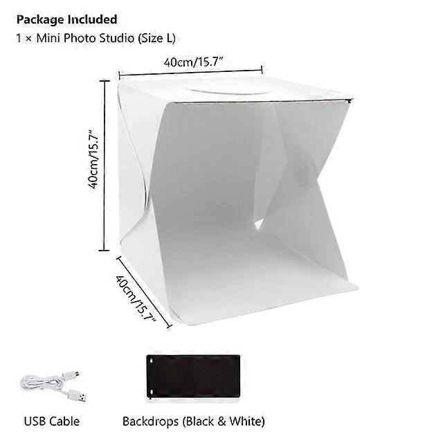 Photo Lighting Box, 40cm, Portable, Folding, Softbox, LED Light, Mobile Tent Kit