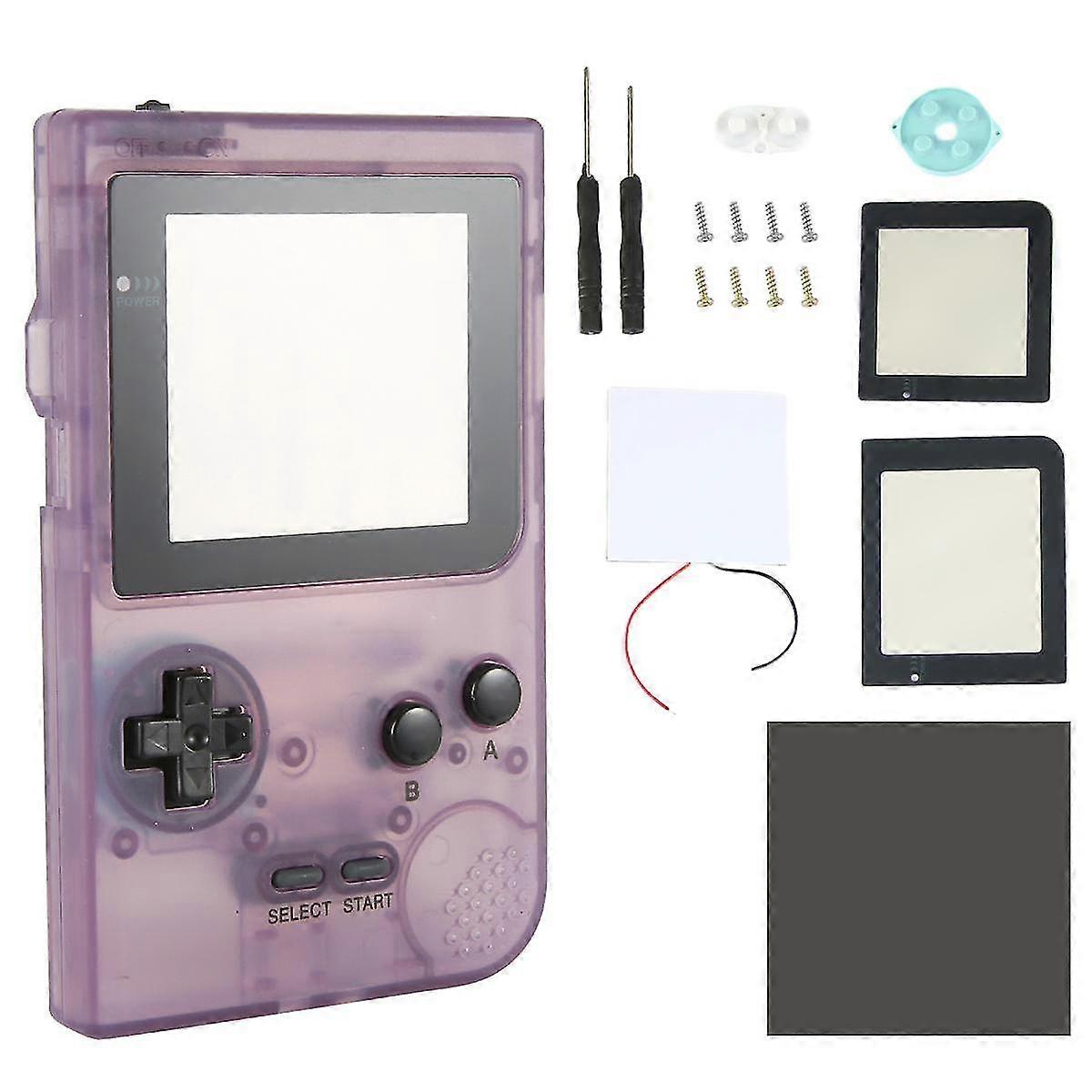 Diy Shell Replacement For Gameboy Pocket Game Console For Gbp Shell Case With Buttons Kit Class Lens Transparent Purple