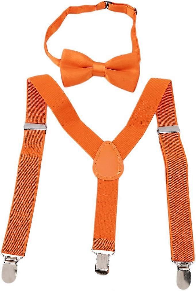 Unisex  Clip-on Braces Elastic Adjustable Suspender with  Tie Combo Sets