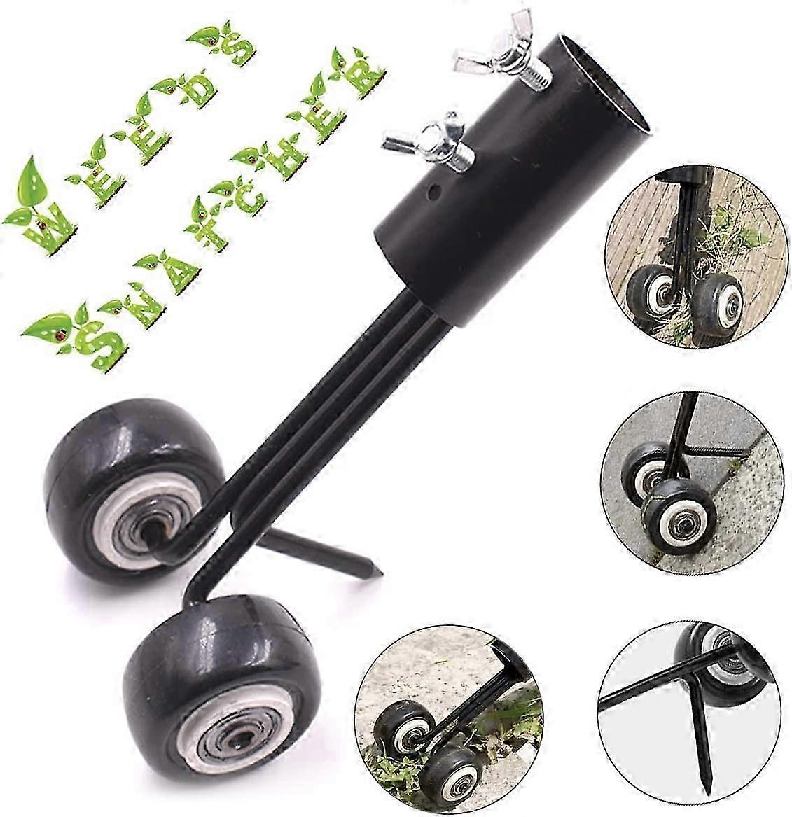 Manual Lawn Weeding Tool with Wheels