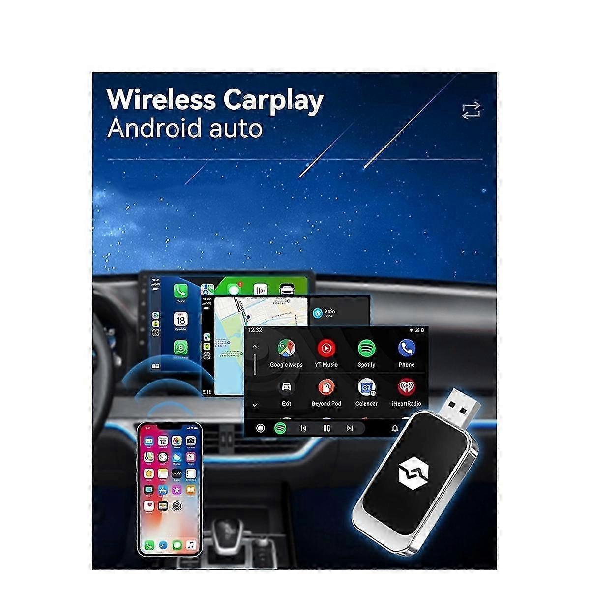Usb 2-in-1 Wireless Carplay Android Auto Adapter Wireless Car Adapter Convert Wired Android Auto To