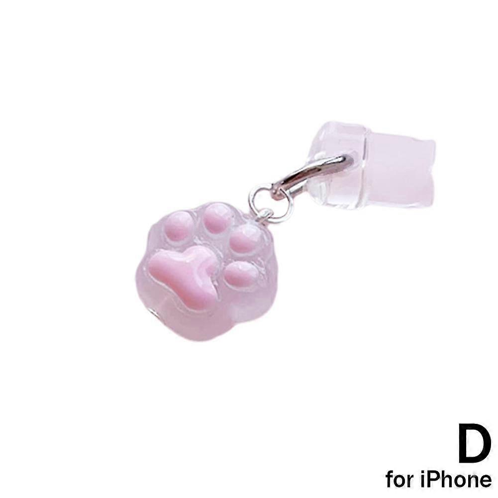 Port de charge de téléphone portable Cat Claw Dust Plug pour Iphone et interface Type-C