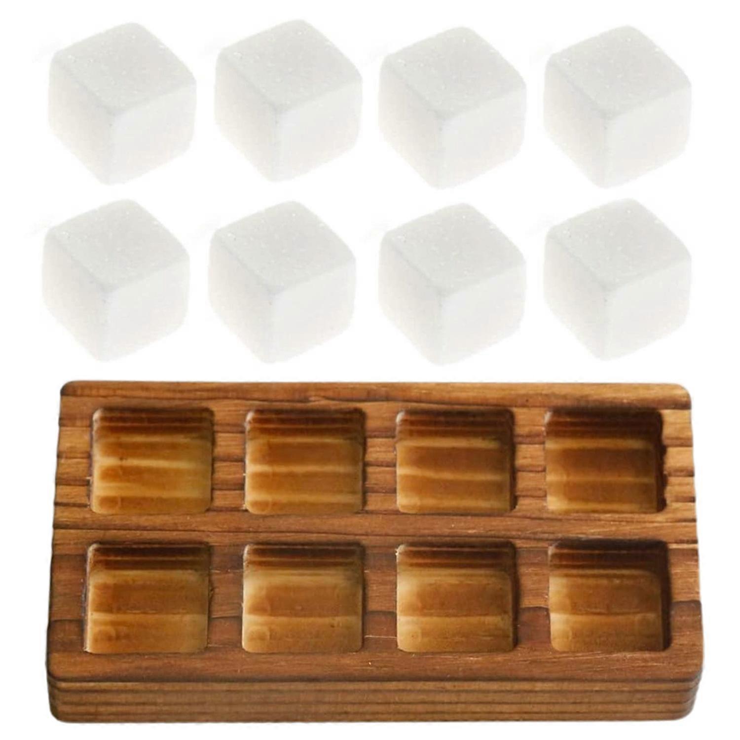 Whiskey Stones Gift Set with Wood Tray High-tech Polished Reusable Non-diluting Drink Stones Modern