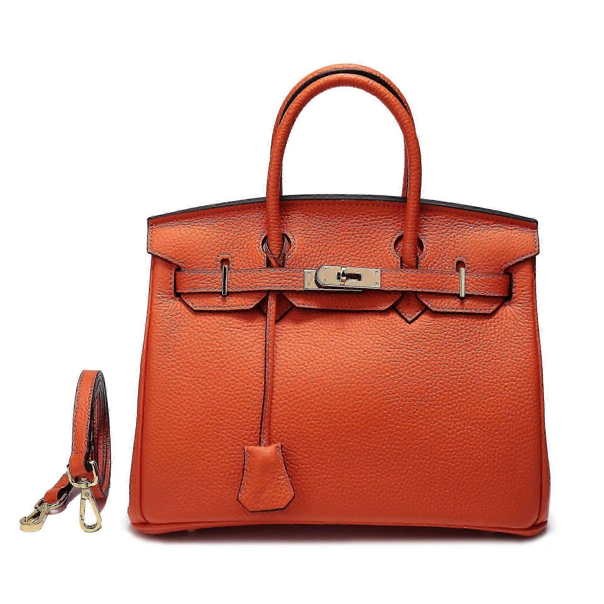 Torebka Layer Torba listonoszka ze skóry bydlęcej 30cm kolor pomarańczowy