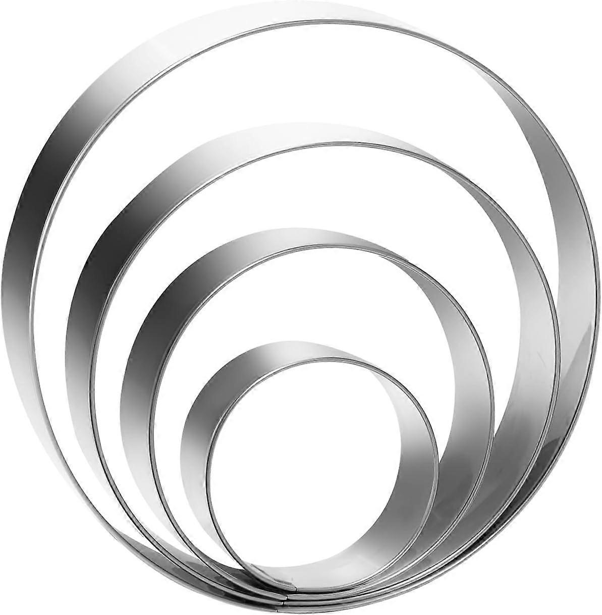 Large Round Cookie Cutter Set - Stainless Steel Baking Molds, Geometric Shapes, 3 Sizes for Perfect Cookies