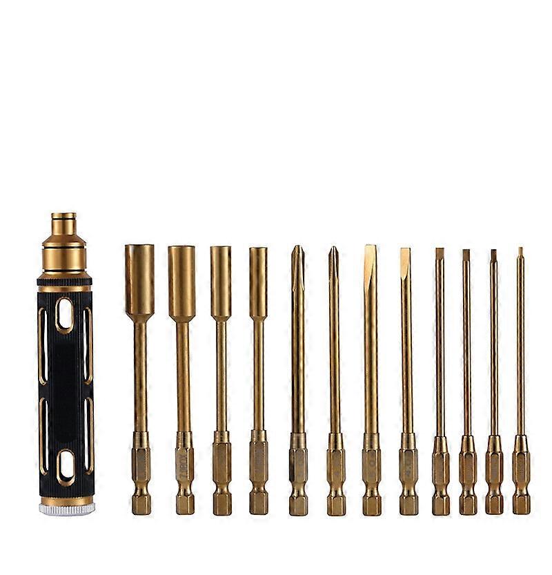 12Pcs 1.5/2/2.5/3/4/5.5mm Hexagonal Phillips Slotted Screwdriver  Nut Driver Tool Set for RC Model