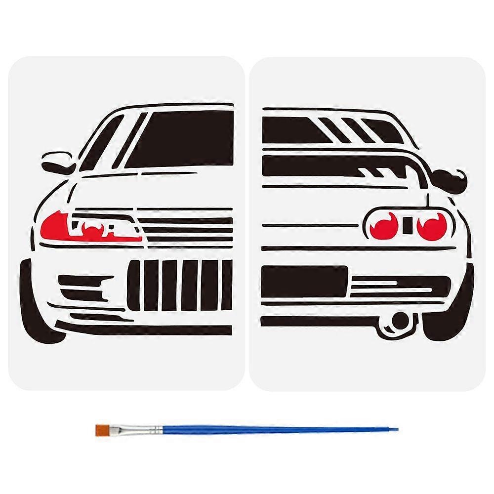 2Pcs 2 Styles Halloween PET Hollow Out Drawing Painting Stencils for DIY Scrapbook Photo Album Car 297x210mm 2pcs/set