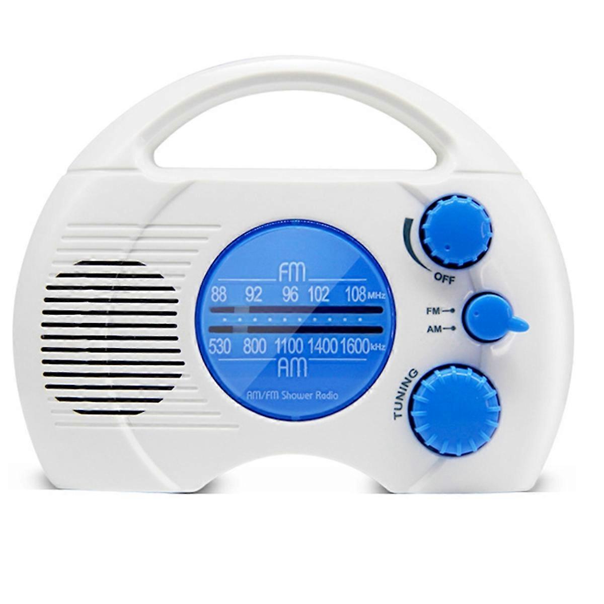 راديو حمام محمول جديد مقاوم للماء بأربعة مستويات وراديو AM FM صغير مع بطاقة توصيل
