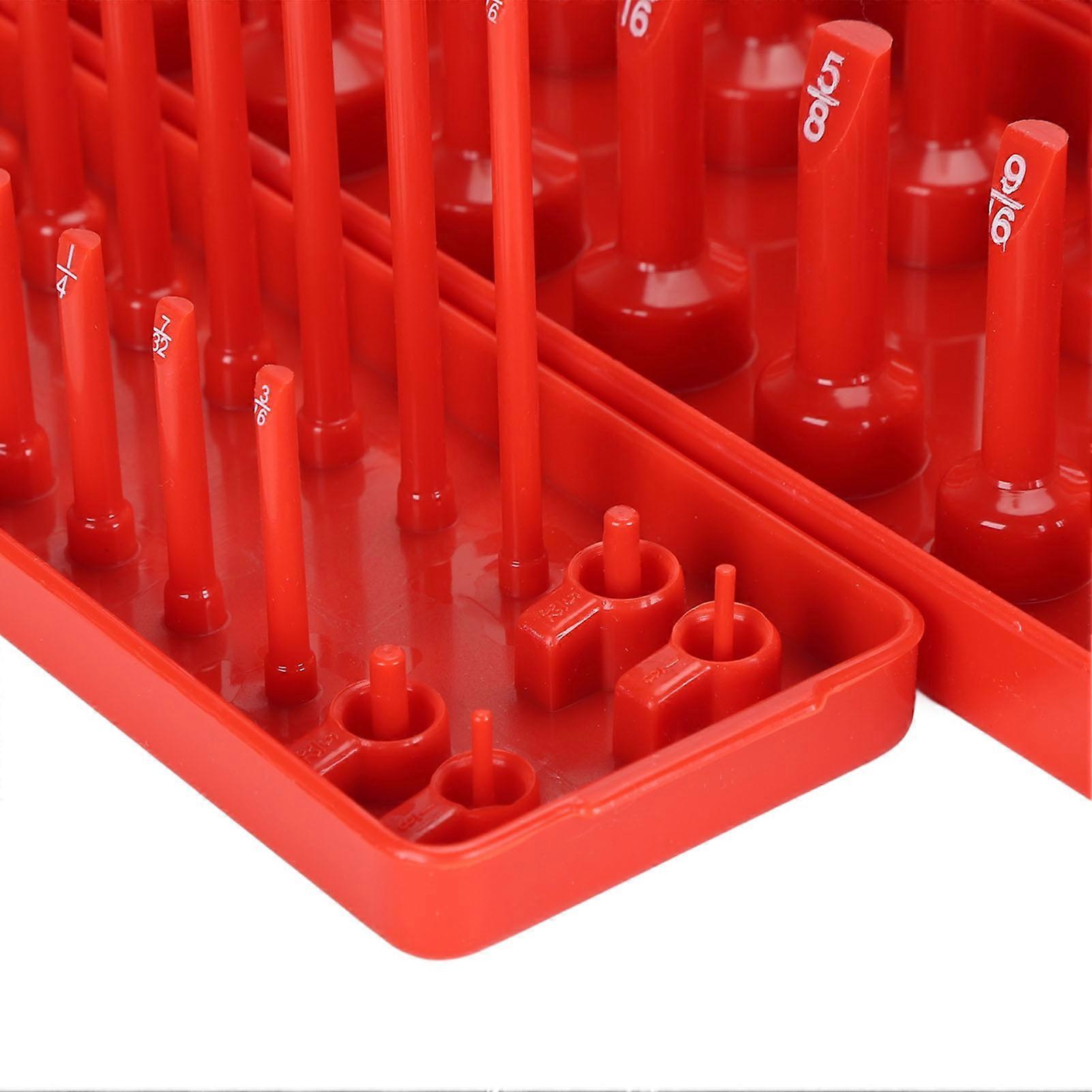 3 Pack Drive Socket Holders, Red Color, High Grip Multi-Functional Socket Organizer Tray