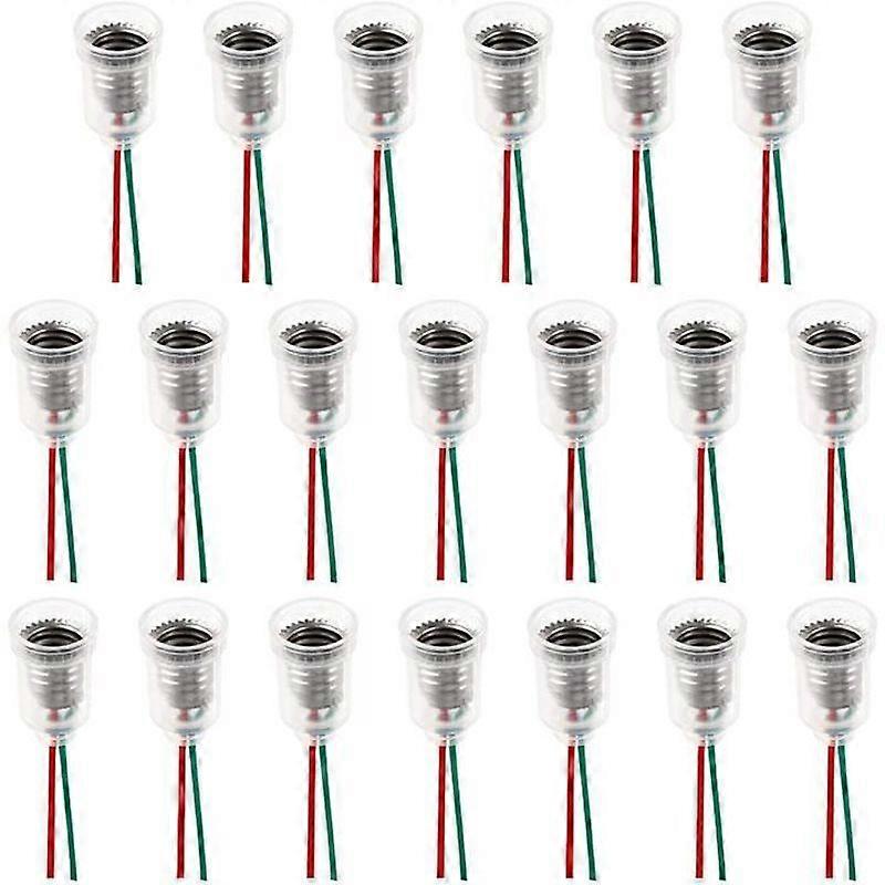 20PCS E10 Lamp Holders Lamp Base E10 LED Lamp Holder for E10 LED Bulbs with Cable for Electrical Circuit Experiments Testing