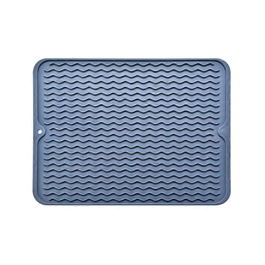 Tapis drainant en caoutchouc polyvalent bleu 40,5 * 31 cm pour la protection de l’évier de cuisine