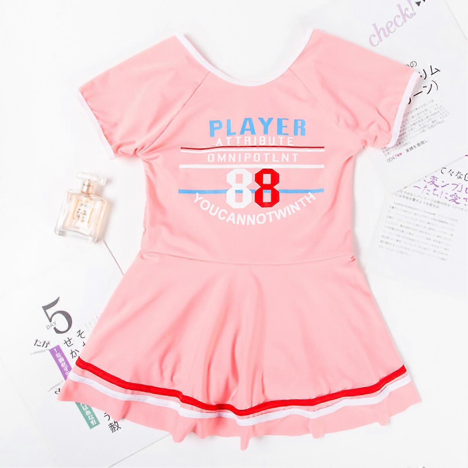 Maillot de bain fille Body une pièce Maillot de bain étudiant Jupe Maillot de bain enfantPastèque rouge L (8 à 10 ans)