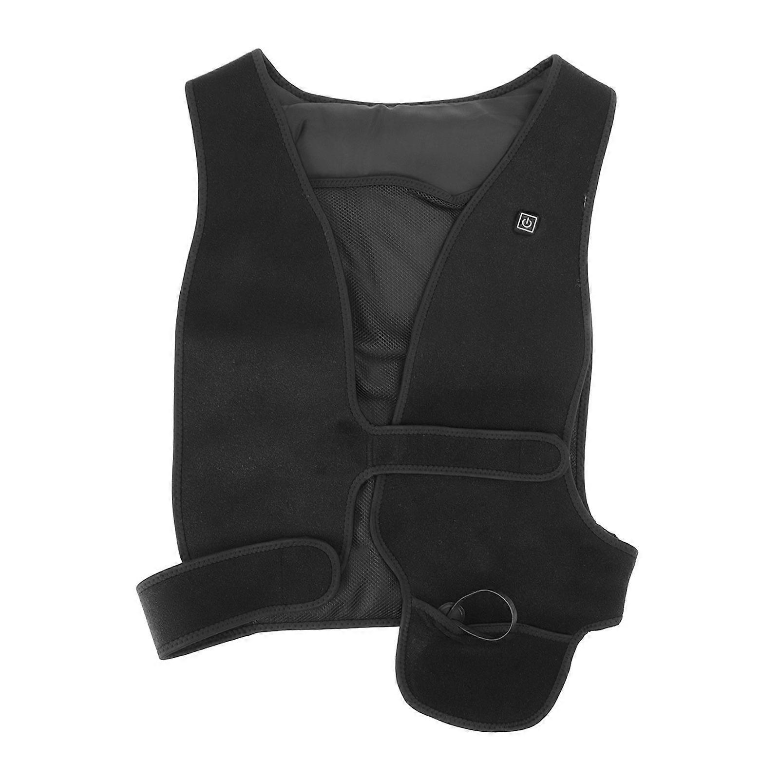 Gilet Riscaldato Scollo A V Veloce Riscaldatore Up Giacca USB Carica Riscaldamento Elettrico Per L'inverno All'aperto Uomini Donna Nero