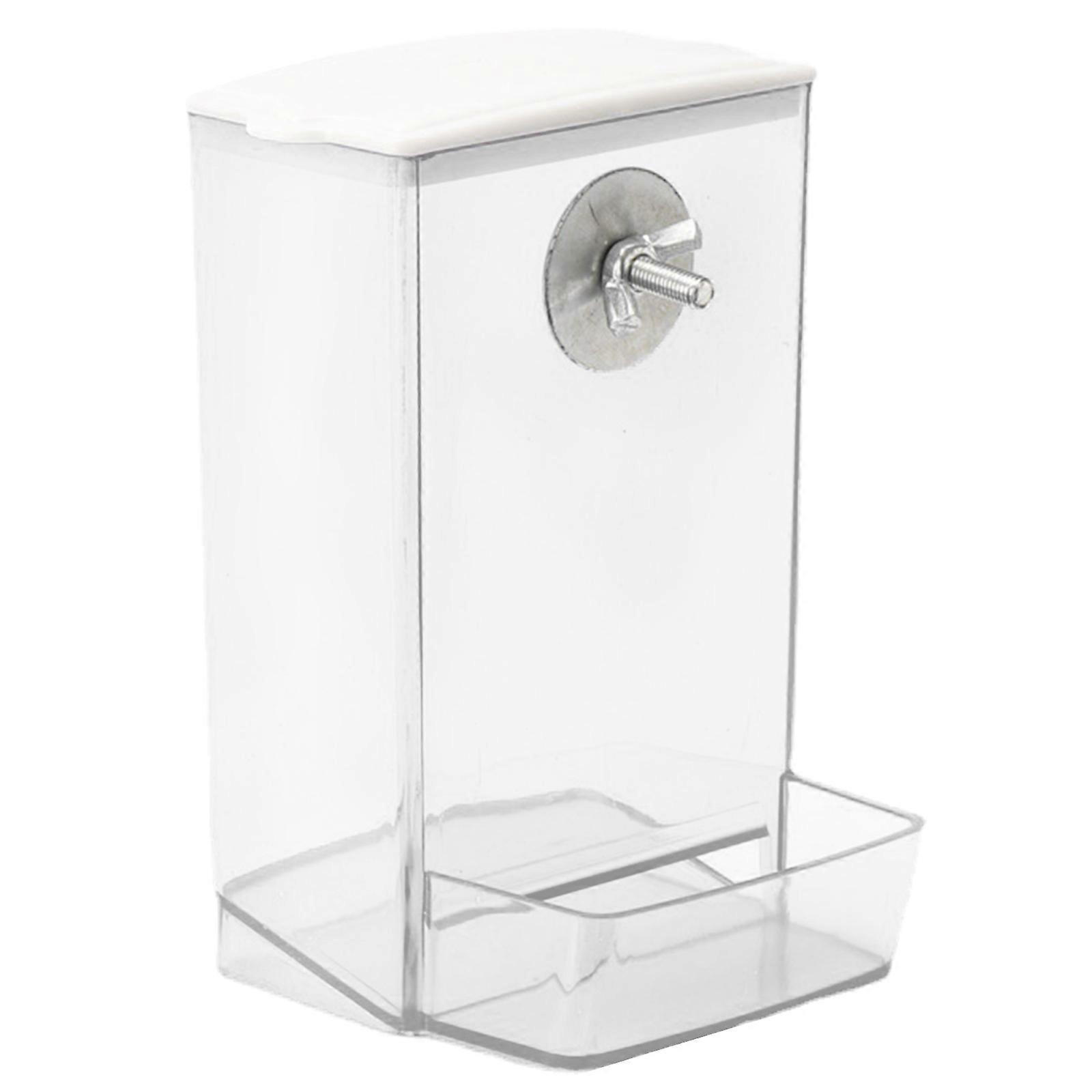 Dustproof Bird Food Feeder Hangable Feeding Box Automatic Bird Feeder Anti-spill Bird Food Container with Large Capacity transparent