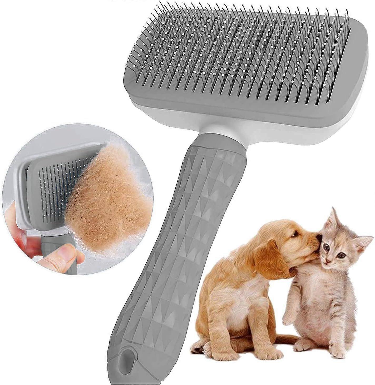 犬猫ブラシ、猫犬用セルフクリーニングデッドヘアブラシ、死んだ髪とトメントースの毛の最大95%を効果的に除去し、犬の猫に適しています