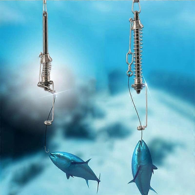 1pc Automatic Fishing Hook Trigger Stainless Steel Spring Fishhook Bait Catch Ejection Catapult Lazy Fishing Tackle