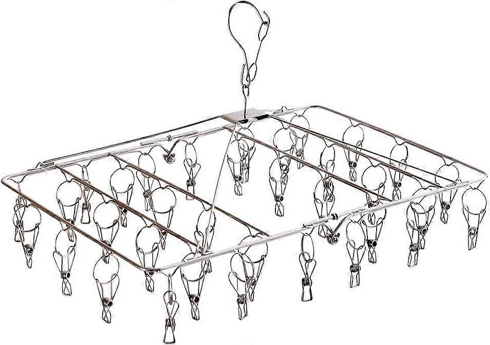 Space-Saving Clothes Drying Rack, Stainless Steel Non-Magnetic Windproof Drying Solution For Your Laundry Needs, Folding Design For Compact Storage,