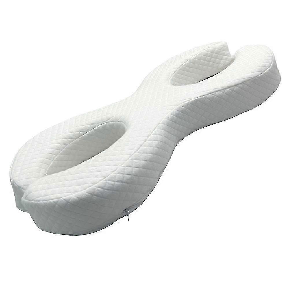 Cuscino di bellezza anti-invecchiamento in memory foam di stile basso Cuscino antirughe per il viso addormentato laterale - Blu fg2025031702663