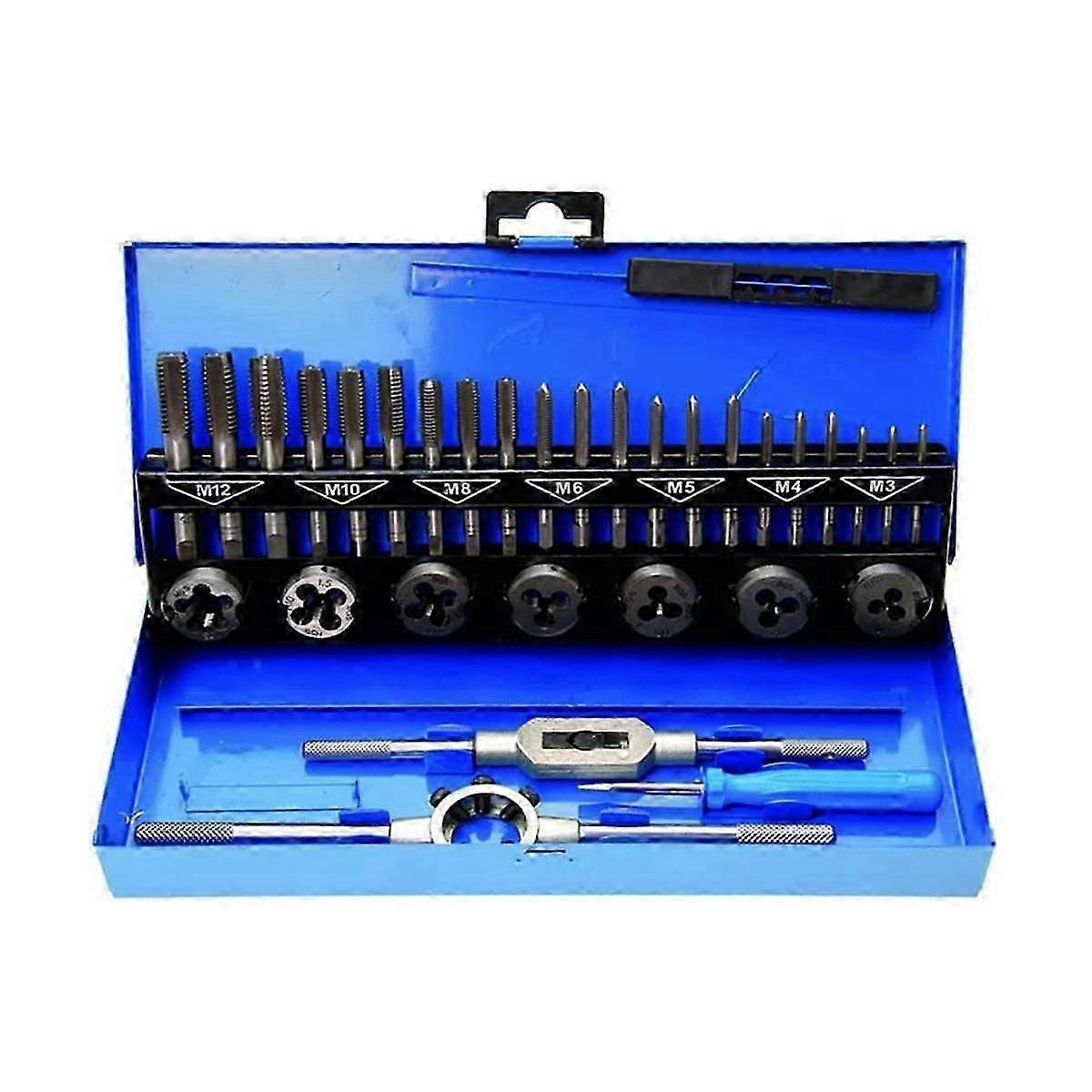 32PC Tap and Die Set Hand with 32 Sets of Tap and Die Tapping Tool Set Tap and Die Set Drill Tool S