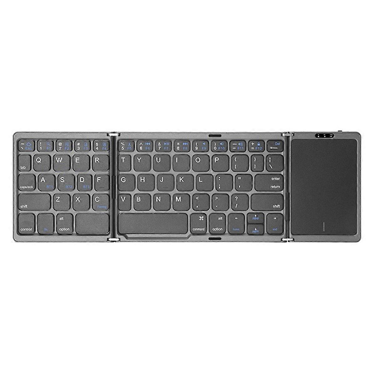 B089T Portable Folding Keyboard with Trackpad Rechargeable Mini Wireless Bluetooth Keyboard for IOS